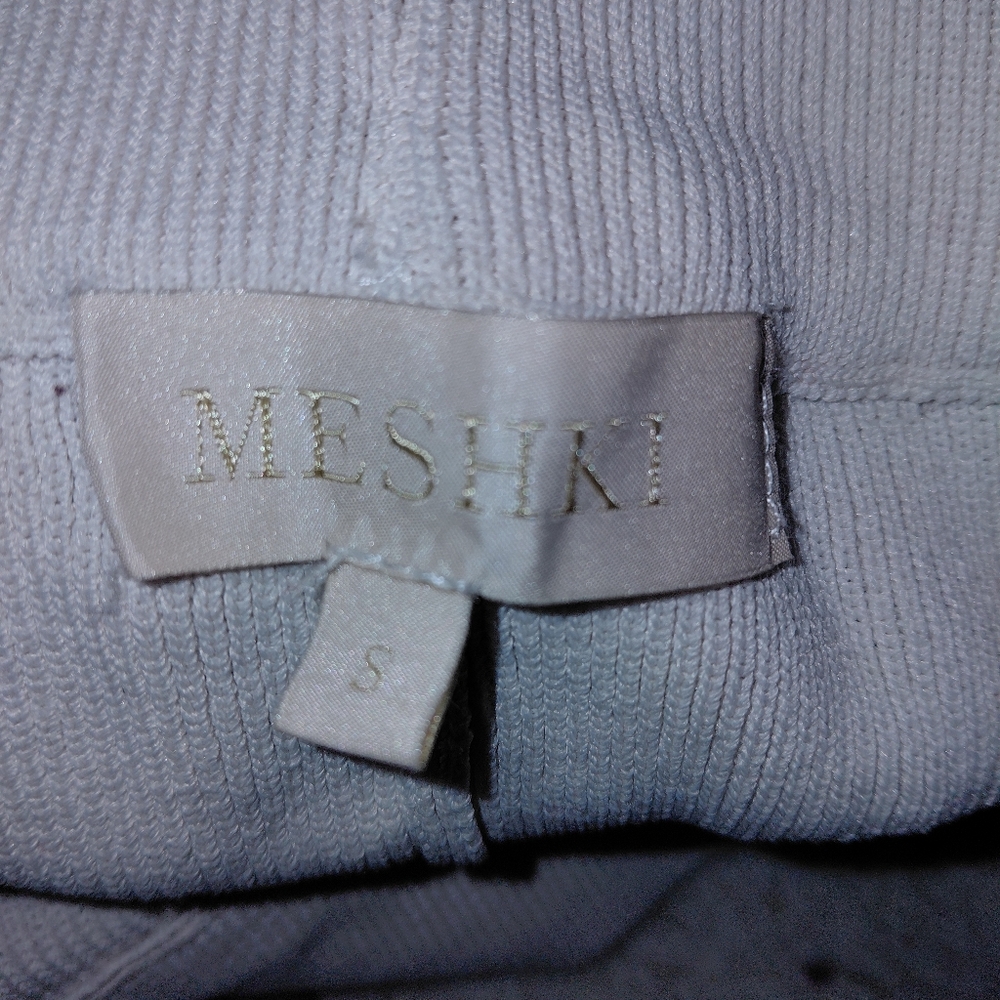 MESHKI Noah Knit Shorts Ivory Cream Ribbed Size S Clean Girl Old Money - Picture 8 of 12